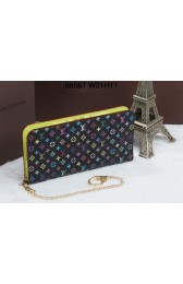 Louis Vuitton Black Monogram Multicolore Insolite Wallet M66567 Green VS02809