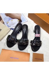 Louis Vuitton Calfskin Leather Slide Black L080201 VS01043