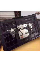Louis Vuitton Crocodile Brillant Petite Malle N91994 Noir VS04301