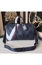 Louis Vuitton Damier Cobalt Canvas Keepall 45 Bandouliere N44008 VS07874