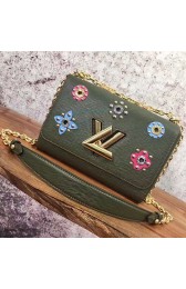 Louis Vuitton Epi Leather Twist MM M54220 Green VS01492