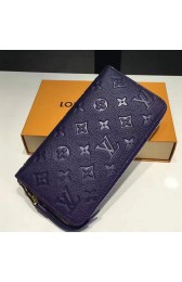 Louis Vuitton Monogram Empreinte Zippy Long Wallet Blue M60571 VS01844