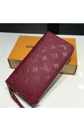 Louis Vuitton Monogram Empreinte Zippy Long Wallet Burgundy M60571 VS05434