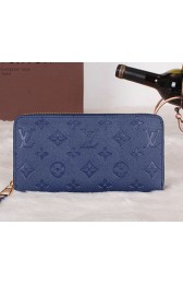 Louis Vuitton Monogram Empreinte Zippy Wallet M60017 Blue VS02065