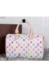Louis Vuitton Monogram Multicolore Speedy 30 Tote Bag M40391 White VS00871
