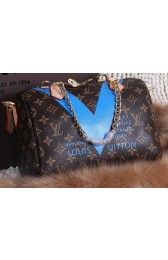 Louis Vuitton MONOGRAM V SPEEDY 25 Bag M48893 Blue VS06726