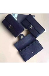 Louis Vuitton Soft Calf Leather Lockme Wallet Noir M60862 VS01610