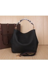 Louis Vuitton Suede Leather Bagatelle M91671 Black VS05016