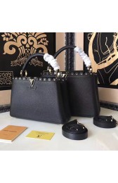 Louis Vuitton Taurillon Leather Capucines PM Black M48864 VS06653