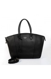 Louis Vuitton Veau Cachemire LOCKIT MM M94595 Black VS07820
