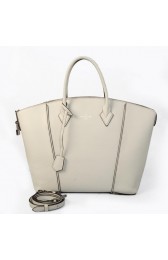 Louis Vuitton Veau Cachemire LOCKIT MM M94595 White VS02011