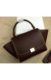 Luxury 2015 Celine mini Trapeze Bag Original Leather CL005 Burgundy VS09148
