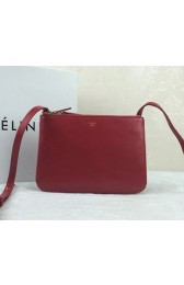 Luxury Celine Trio Original Leather Shoulder Bag C98317 Burgundy VS02635