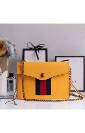 Luxury Gucci Animalier Leather Shoulder Bag Yellow 431283 VS05725
