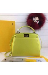 Luxury Imitation Fendi Mini Peekaboo Bag in Yellow Nappa Leather FD07122 VS03012