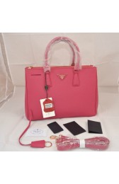 Luxury Prada Mingdu 2274 Saffiano Leather Handbag in Rose Red VS01125