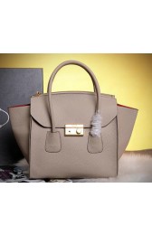 Luxury Prada Original Grainy Leather Tote Bags BN2345 Grey VS02458