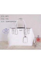 Luxury Prada Original Leather Tote Bags BR5071 White VS09581