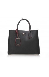 Luxury Prada Saffiano Leather Tote Bags BN2756 Black VS01381