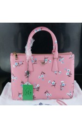 Mingdu Prada 2274 Flower Printed Saffiano Leather Handbag in Pink VS00694