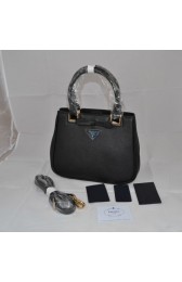 Mingdu Prada Saffiano Calf Leather Bow Tote Bag BN2245 in Black VS06038