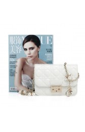 MISS DIOR Shoulder Bag in Lambskin Leather CD6331 White VS08206