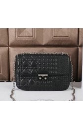 MISS DIOR Shoulder Bag Lambskin Leather D6066 Black VS02139