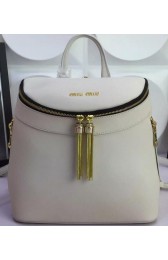 miu miu Backpack Calfskin Leather M0823 White VS06690
