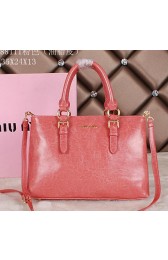 miu miu Bright Leather Tote Bag 88111 Pink VS00465