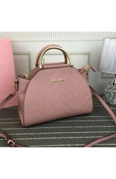 Miu Miu Calf Leather Top Handle Bag Pink M6900 VS04796