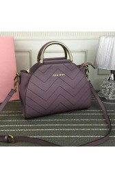 Miu Miu Calf Leather Top Handle Bag Purple M6900 VS00858