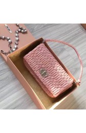 Miu Miu Crystal Nappa Leather Tote Handle Bag Pink 5BB018 VS08028