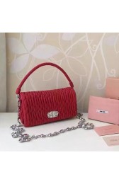 Miu Miu Crystal Nappa Leather Tote Handle Bag Red 5BB018 VS08132