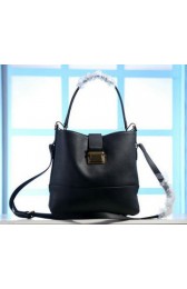 miu miu Madras Goat Leather Hobo Bag RR1918 Black VS05871