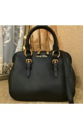 miu miu Madras Goat Leather Top-handle Bag RL0063 Black VS00215