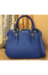 miu miu Madras Goat Leather Top-handle Bag RL0063 Blue VS01566