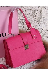 miu miu Madras Goat Leather Top Handle Bag RN6795 Rose VS00705
