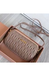 Miu Miu Matelasse Nappa Leather Shoulder Bag Grey 5BH011 VS02695
