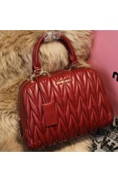 miu miu Matelasse Nappa Leather Top-handle Bag M68062 Maroon VS02888