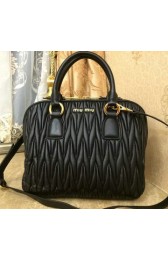 miu miu Matelasse Original Leather Tote Bags RN0097 Black VS00946