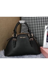 miu miu Original Goat Leather Top Handle Bag 88222 Black VS01873