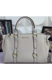 miu miu Top Handle Bag Sheepskin Leather M6809 OffWhite VS03102