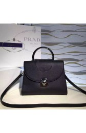 Prada Arcade Calf Leather Tote Bag Black 1BD060 VS03566