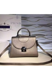 Prada Arcade Calf Leather Tote Bag Bronze 1BD060 VS01092