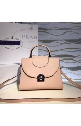 Prada Arcade Calf Leather Tote Bag Pink 1BD060 VS05344