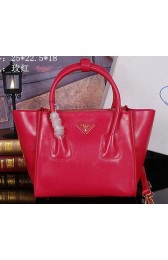 Prada Bright Leather Tote Bag BN2625 Rose VS06971