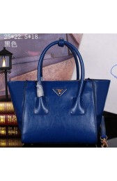 Prada Bright Leather Tote Bag BN2625 Royal VS09704