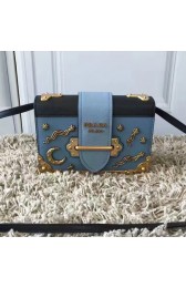 Prada Cahier Bag Blue with Star and Moon Appliques 1BD057 VS01006