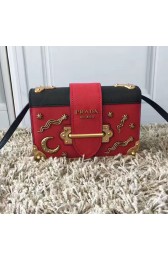 Prada Cahier Bag Red with Star and Moon Appliques 1BD057 VS08970