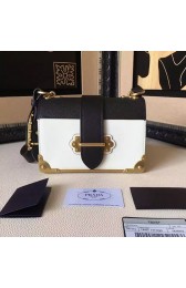 Prada Cahier Calf Leather Shoulder Bag Red&Black 1BD045 VS06730